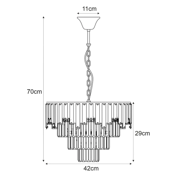 Pokojowa lampa Cameron K-8176 Kaja glamour na łańcuchu srebrny żyrandol