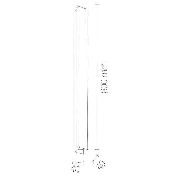 Sufitowa LAMPA biurowa DOHA 1704 Shilo metalowa tuba prostokątny downlight czarny