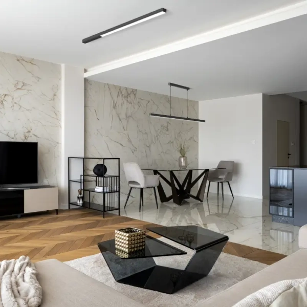 Przysufitowa lampa do salonu Pietra/N 313305203-12 LED 60W 4000K czarny