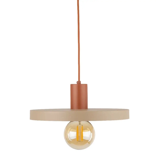 Loftowy wisząca lampa Sila 10954 dysk zwis do jadalni ceglany brązowy
