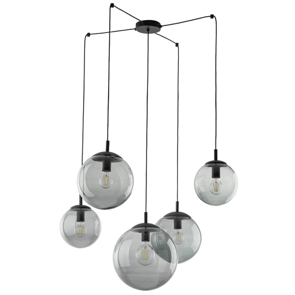 Zwisająca lampa kaskadowa Esme 5382 pająk bubble grafitowa czarna