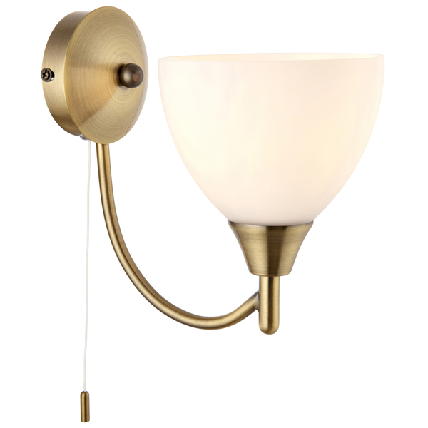 Lampa ścienna Alton 1805-1AN Endon kielich szklany nad stół mosiądz