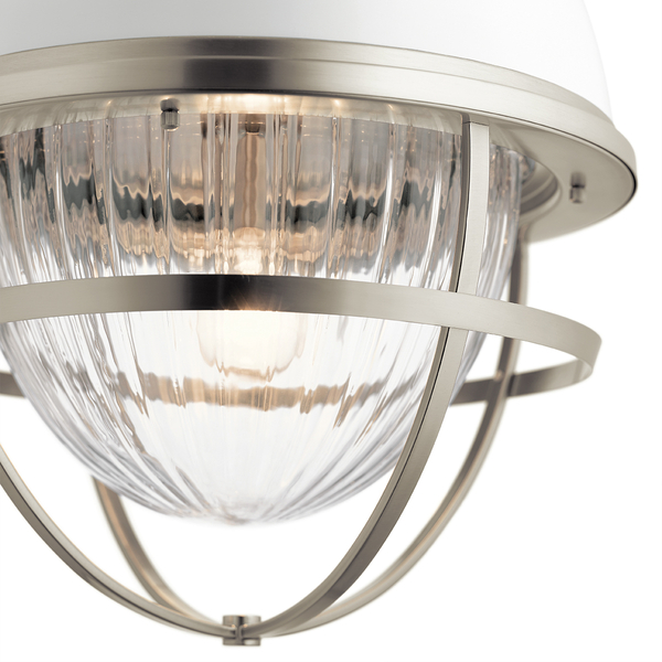 Lampa do kuchni wisząca QN-TOLLIS-P-BN biała nikiel