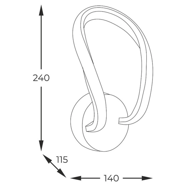 Kinkiet ledowy do jadalni Erda 19600W-BK 8W 3000-6000K nowoczesny czarny