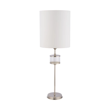 Stołowa lampka z abażurem Empoli EMP-LN-1 (N) klasyczna nikiel biała