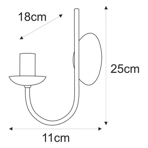 Ścienna lampa Haris K-4972 do przedpokoju candle czarna