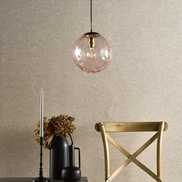 Lampa okrągła wisząca Ripple SP70-RIP8803 do salonu kula różowa brąz