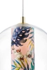 Dekoracyjna LAMPA wisząca FERIA 10907116 Kaspa szklana OPRAWA kula ZWIS z motywem roślinnym złota przezroczysta różowa