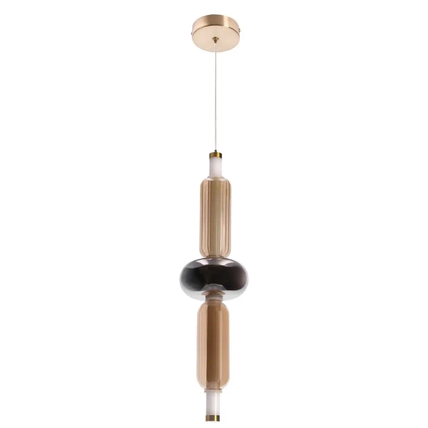Wisząca lampa szklana KELLY złota przydymiona 31-54531 3xLED 8W 2700K na stół