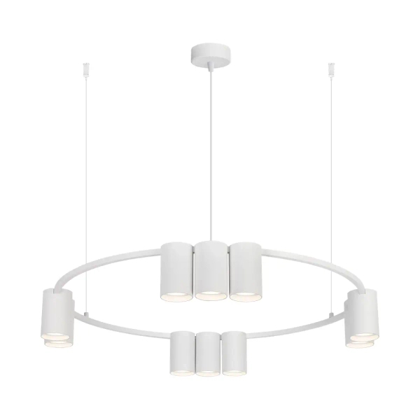 Metalowa lampa wisząca GENESIS ML0374 pierścień tuby białe