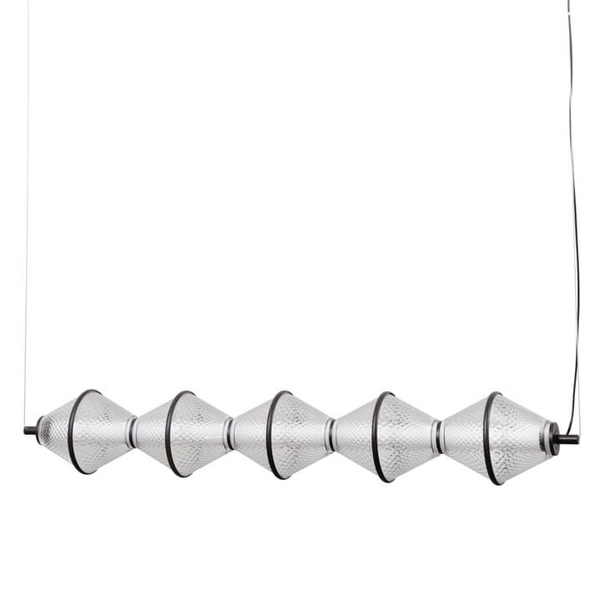 Zwieszana lampa Fuente PND-34395-5-BK LED 125W 3000K czarny przezroczysty