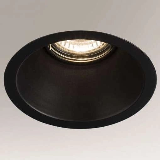 Wpuszczana LAMPA sufitowa KAMI 3326 Shilo okrągła OPRAWA podtynkowa OCZKO metalowe czarne
