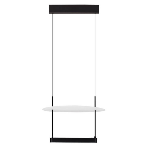 Lampa wisząca na belce TIRAQUE LE44628 LED 29W 3000K dysk czarna biała