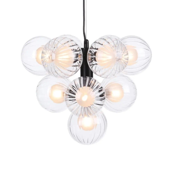Kulista lampa wisząca do jadalni Vine  VIN2322-20 szkło czarny