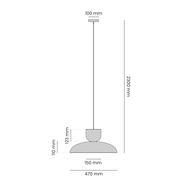 Lampa wisząca kopuła ELLA błękitna kremowa 1xE27 nad stół 1144G9_16_C