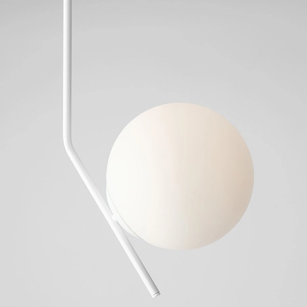 LAMPA sufitowa GALLIA 1095PL_G Aldex szklana kula biała do sypialni