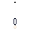 Wisząca lampa z filcu Masso PND-59839-1-BLU owalna do salonu niebieska