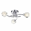 Potrójny plafon sufitowy SEATTLE satynowy chrom metalowy szklany G9 do salonu SEA5346
