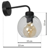 Kinkiet LAMPA ścienna SOFIA MLP6570 Milagro loftowa OPRAWA szklana kula ball czarna przezroczysta