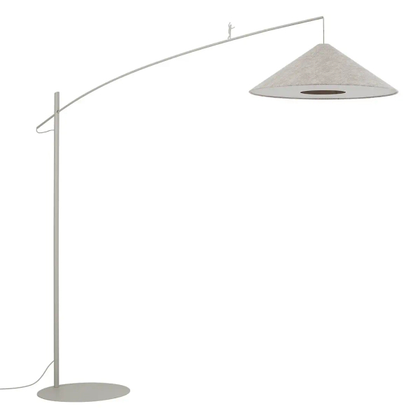 Podłogowa lampa POISE 11686 tkaninowa stożek beżowa