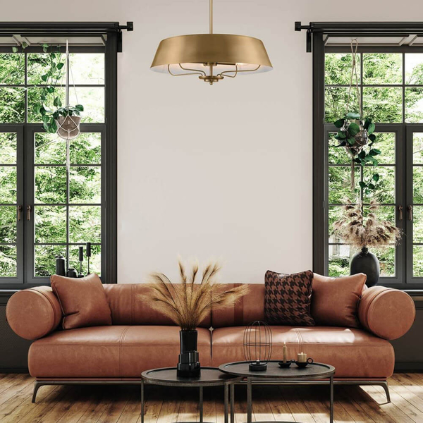 Owalna lampa wisząca Luella KL-LUELLA-4P-BNB Kichler metalowa mosiężna
