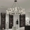Lampa wisząca Botanika XY080P-80 black liściasta czarna biała