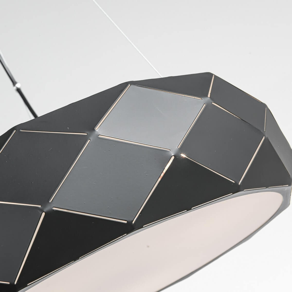 LAMPA wisząca REUS LP-8069/1P BK Light Prestige metalowa OPRAWA geometryczna zwis okrągły czarny