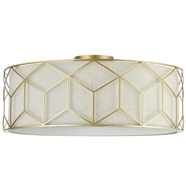 Plafoniera LAMPA sufitowa MESSINA H223-PL-05-G Maytoni okrągła OPRAWA abażurowy plafon złoty beżowy