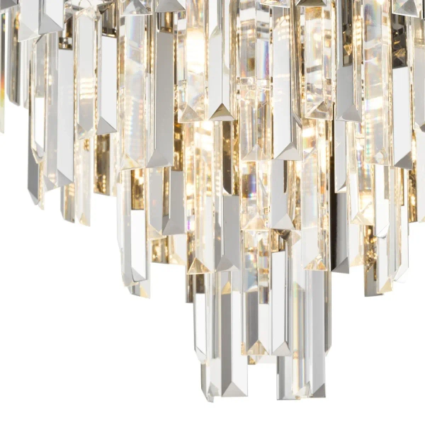 Sufitowa lampa glamour Fuentes FUE4850 kryształowa do jadalni chrom
