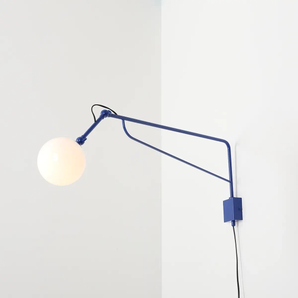 Kulista lampa ścienna SOHO 1105C25_D okrągła szklana kobaltowa