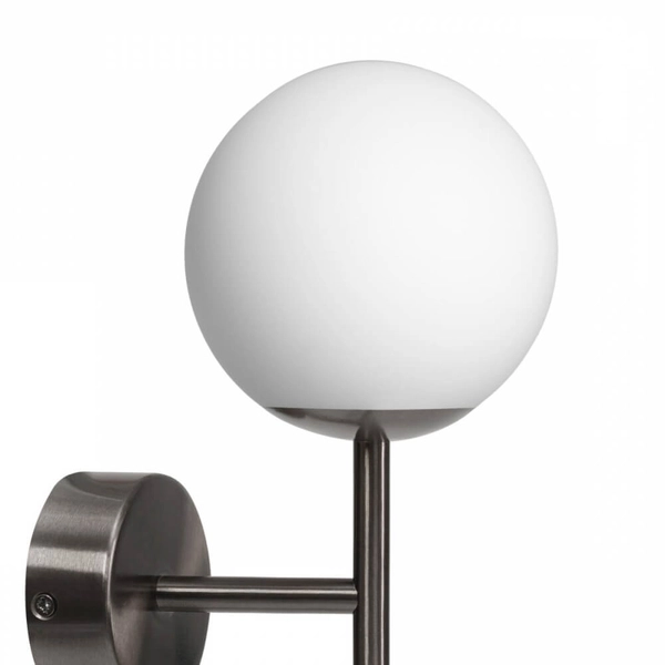 Kinkiet kulisty ścienny ASTRA 21084120 Kaspa szklany do salonu biały tytan