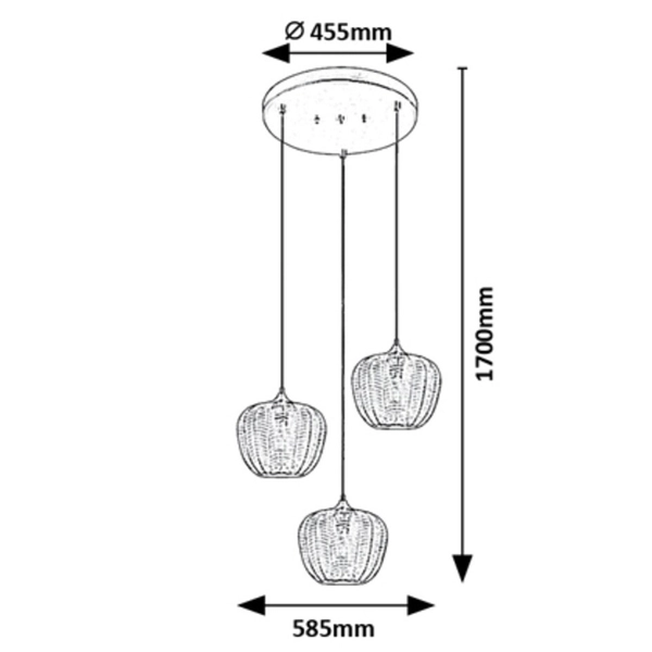 Kaskada lampa wisząca Monet 3178 szklana nad łóżko chrom przydymiona