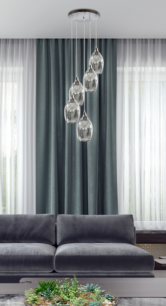 LAMPA wisząca MARINA 35-60198 Candellux szklana OPRAWA zwis kaskada chrom