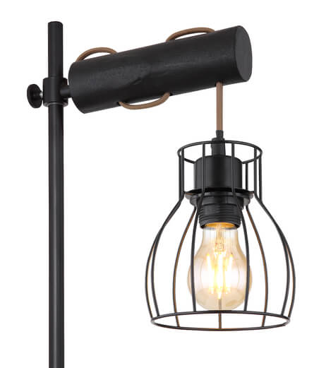 Stołowa lampa Mina 15326TNB stojąca do sypialni czarna