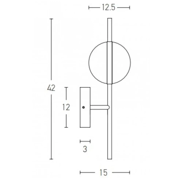 Kinkiet ledowy na ścianę 2003 LED 8W 3000K kula czarny złoty biały