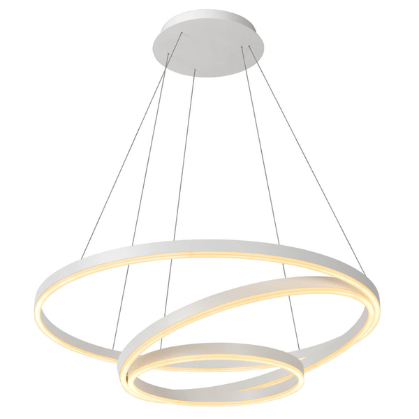Lampa zwis TRINITI 46402/99/31 Lucide LED 136W 3000K pierścienie biała