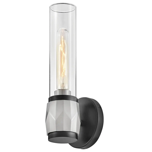 Minimalistyczny kinkiet ścienny Ellison HK-ELLISON1-BK-BN tuba IP44 nikiel