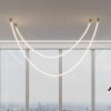 Lampa wisząca SNAKE MD1021-3 biała złota metal PVC LED 45W 3000K 3M wąż ledowy do salonu