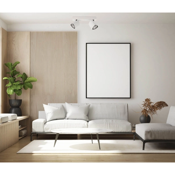 Regulowany plafon sypialniany Merusa nad łóżko biały