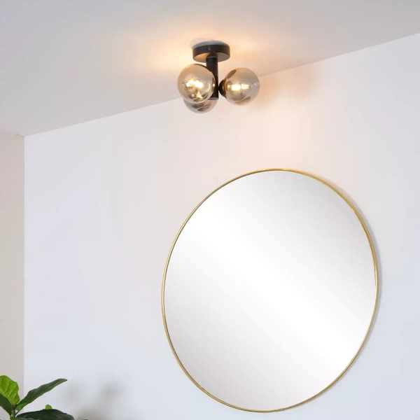 Lampa sufitowa TRUDY 74116/03/30 Lucide IP44 kule czarne przydymione