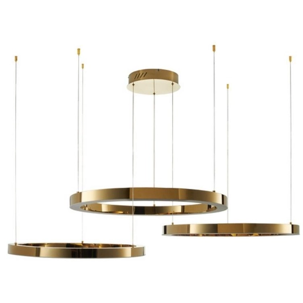 Lampa wisząca ring Circle DN924-80+80+80 gold Step LED 112W 3000K złoty