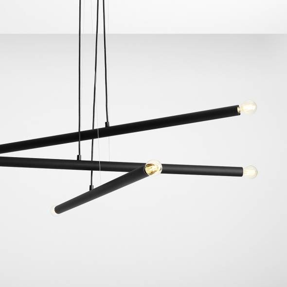 Nowoczesna lampa wisząca TUBO 1072K1 Aldex kaskada nad stół tuby czarne