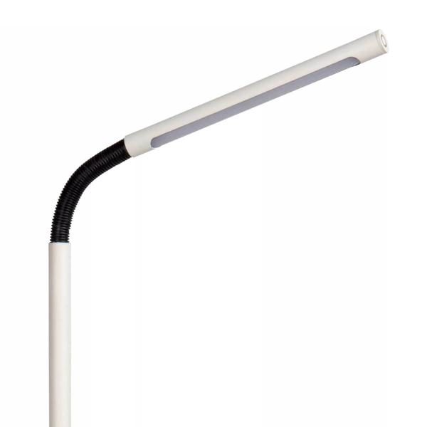 Biała lampa podłogowa Gilly do sypialni LED 3W ściemnialna