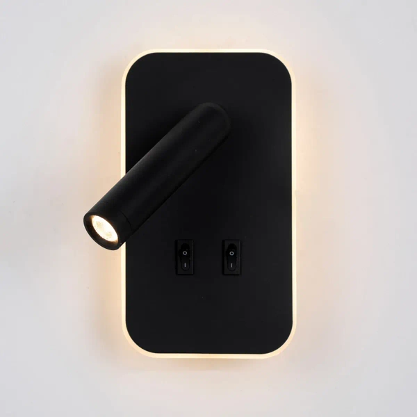 Regulowany kinkiet ścienny Doria WL-83957-1-BK LED 8W 3000K tuba czarna