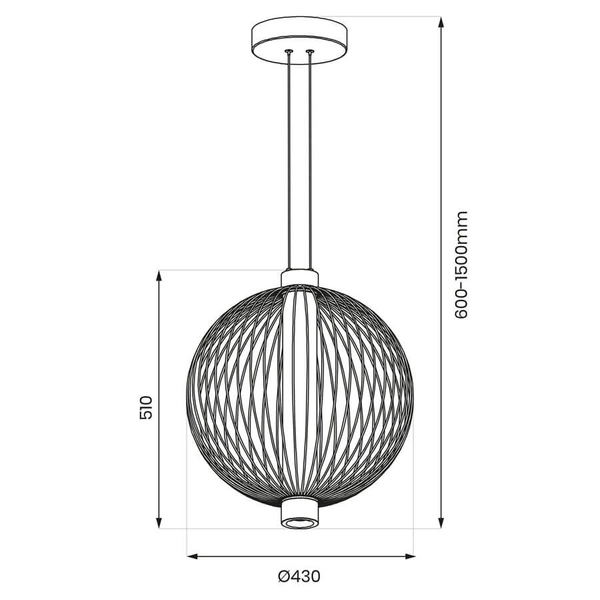 Druciana lampa wisząca Kyoto ML0526 Milagro LED 32W 3000K czarny
