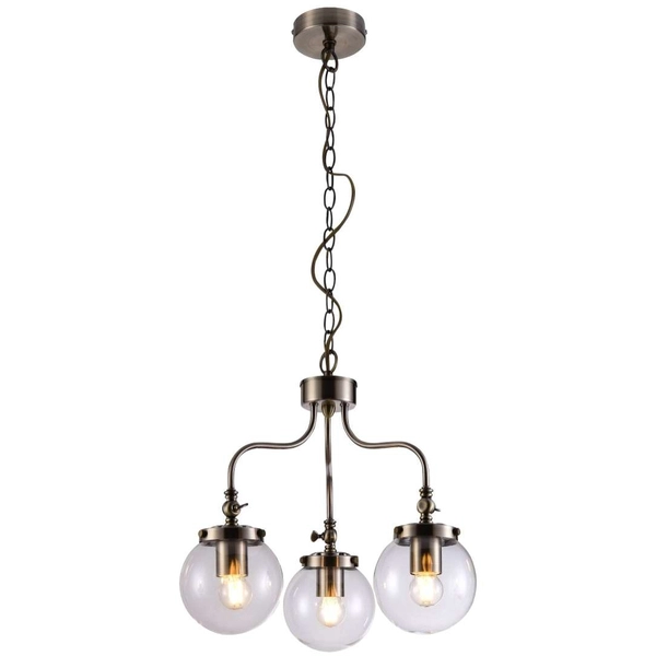 Lampa wisząca BALLET 33-70869 na łańcuchu szklane kule przezroczyste