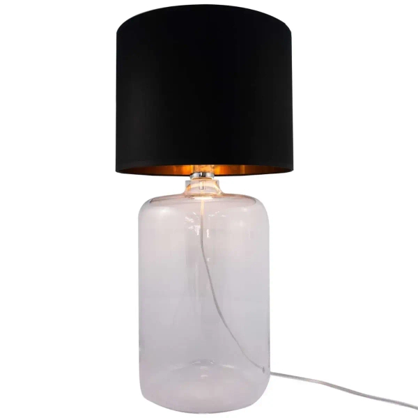 Nocna lampa stojąca AMARSA 5508BKGO szklana czarna przezroczysta