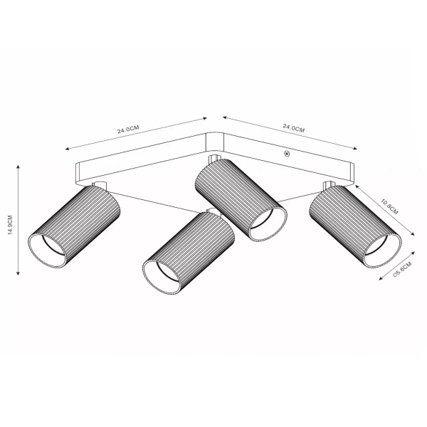 Przysufitowa lampa z tubkami CLUBS 09939/14/30 Lucide regulowana czarny