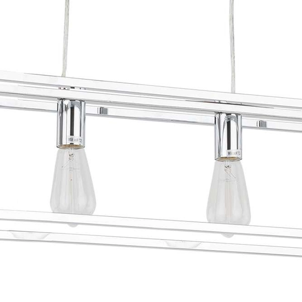 LAMPA wisząca SIGALO MD-BR4366-D4 CH Italux industrialna OPRAWA metalowy ZWIS prostokątna klatka loft chrom