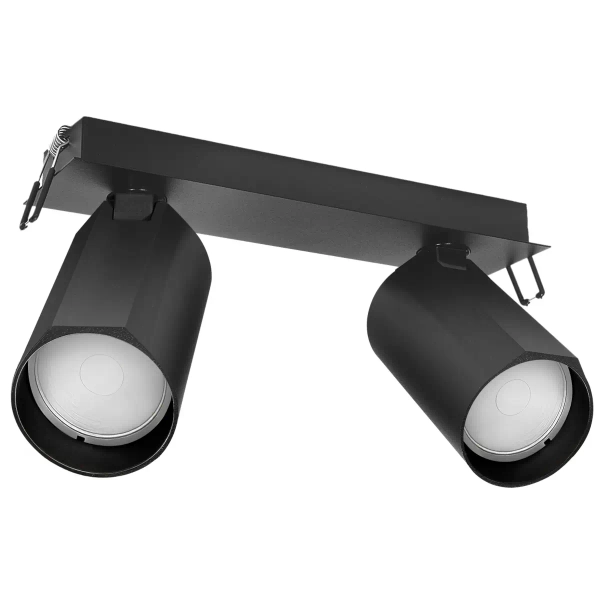 Wpuszczana podtynkowa lampa Bora 1614 tubki podwójne czarne